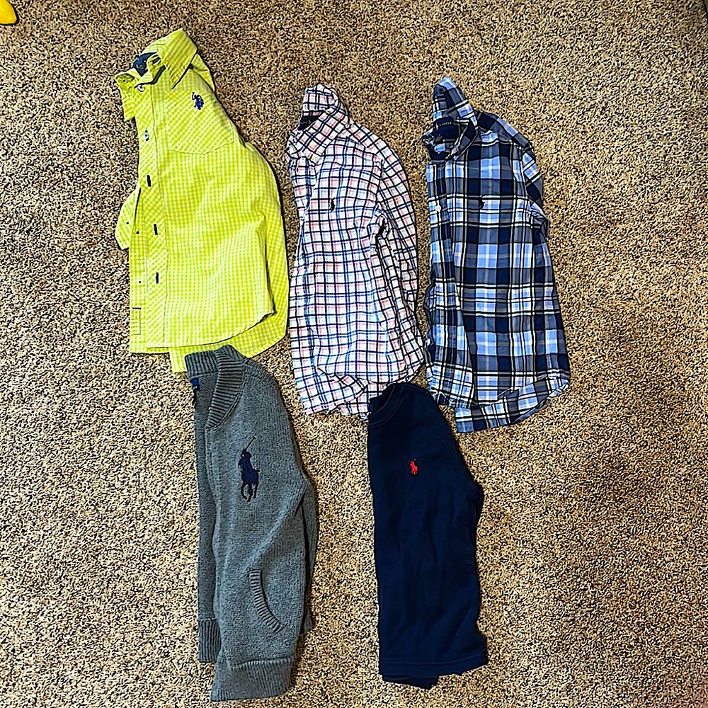 Set of 5 Polo Ralph Lauren boys long sleeve tops size 5